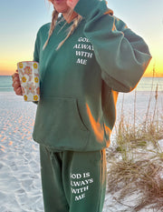 God Is Always With Me Green Unisex Sweatpant Christian Apparel