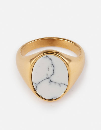 Howlite Stone Ring Christian Jewelry