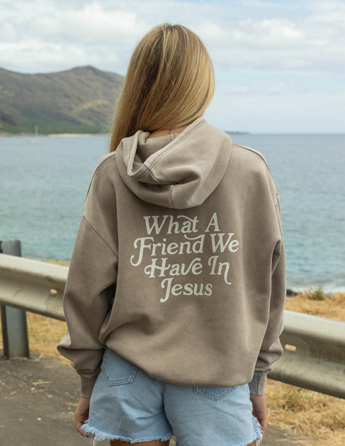 What a Friend in Jesus Brown Unisex Hoodie Elevated Faith