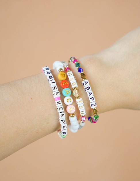 Peace Multicolored Letter Bracelet, Christian Jewelry