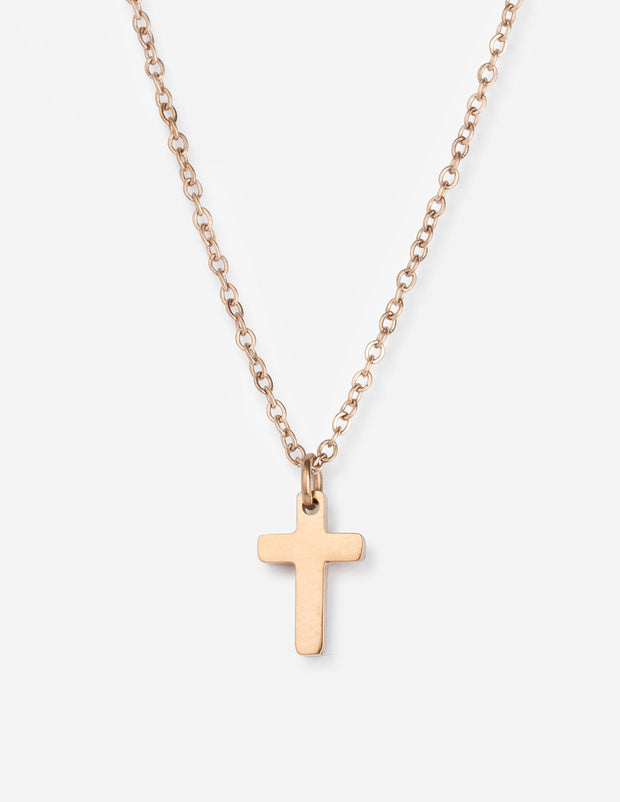 Rose Gold Cross Christian Necklace