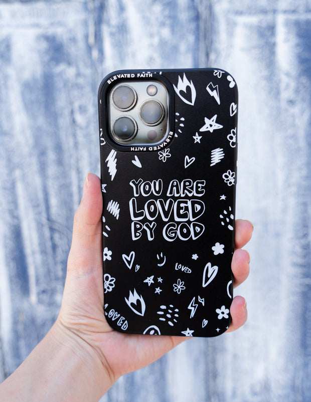 Elevated Faith Black You Are Loved By God Phone Case Christian Phone Case