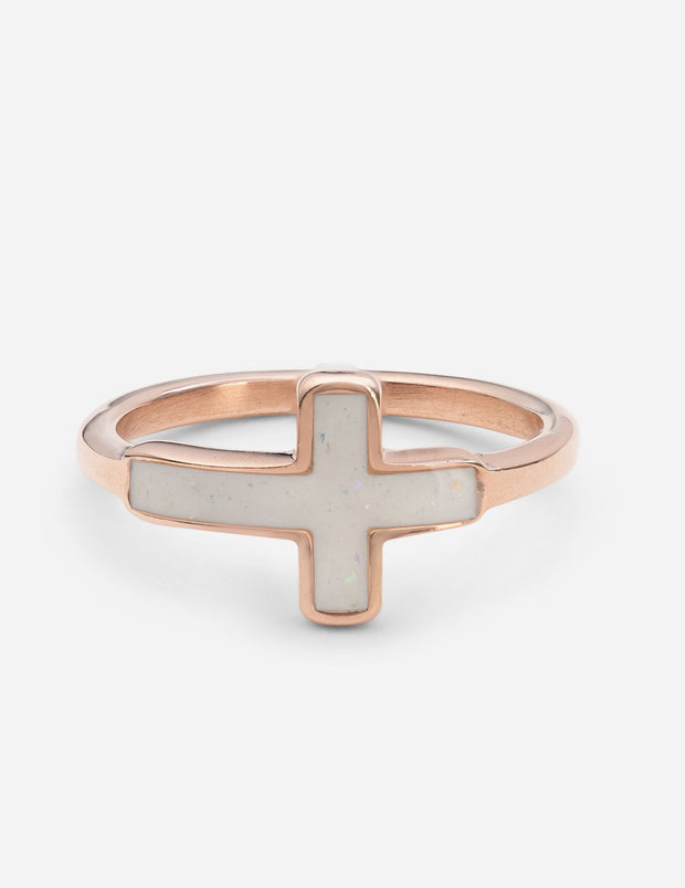 Elevated Faith Enamel Cross Ring Christian Ring