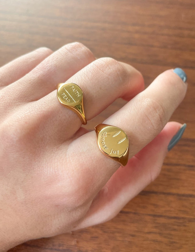 Elevated Faith Gold Choose Joy Ring Christian Ring
