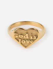 Elevated Faith Gold God is Love Ring Christian Ring