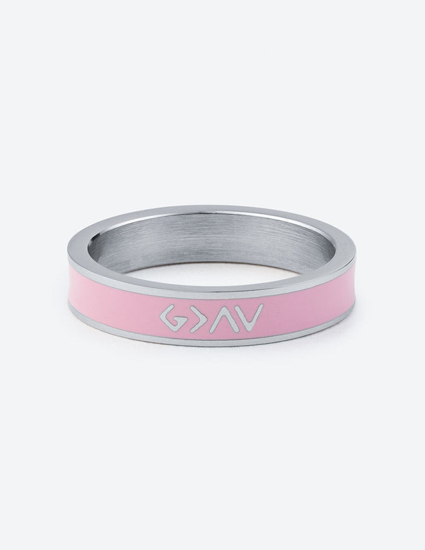 Elevated Faith Pink Enamel Highs and Lows Ring Christian Ring