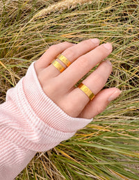 Peace Engraved Ring Set Christian Jewelry