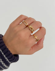 Stacked Cross Gem Ring Christian Jewelry