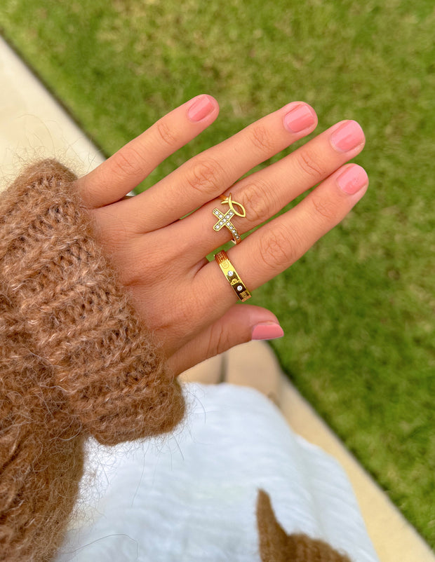 Gemstone Logo Ring Christian Jewelry