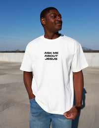 Ask Me About Jesus Heavyweight Tee Christian T-Shirt