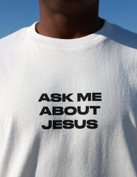 Ask Me About Jesus Heavyweight Tee Christian T-Shirt