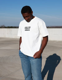 Ask Me About Jesus Heavyweight Tee Christian T-Shirt
