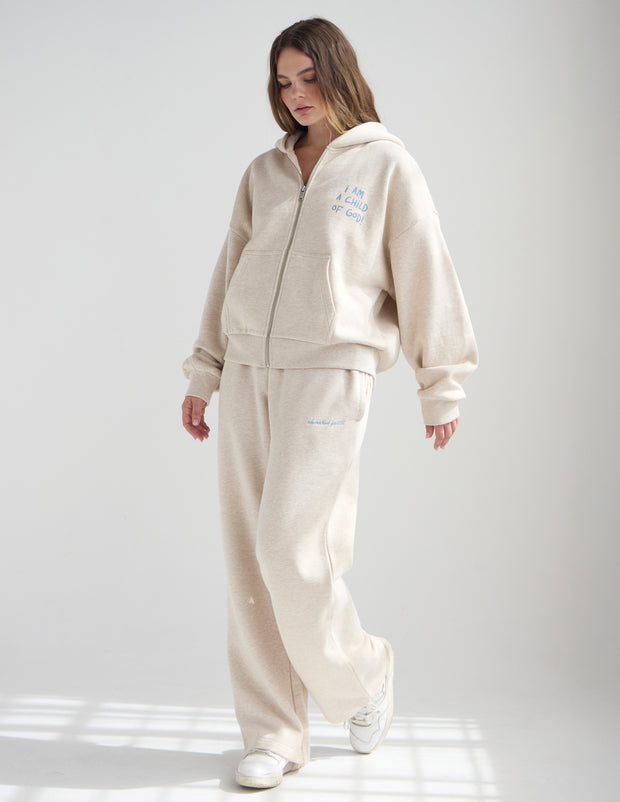Basics Eggshell Wide Leg Sweatpant Christian Joggers