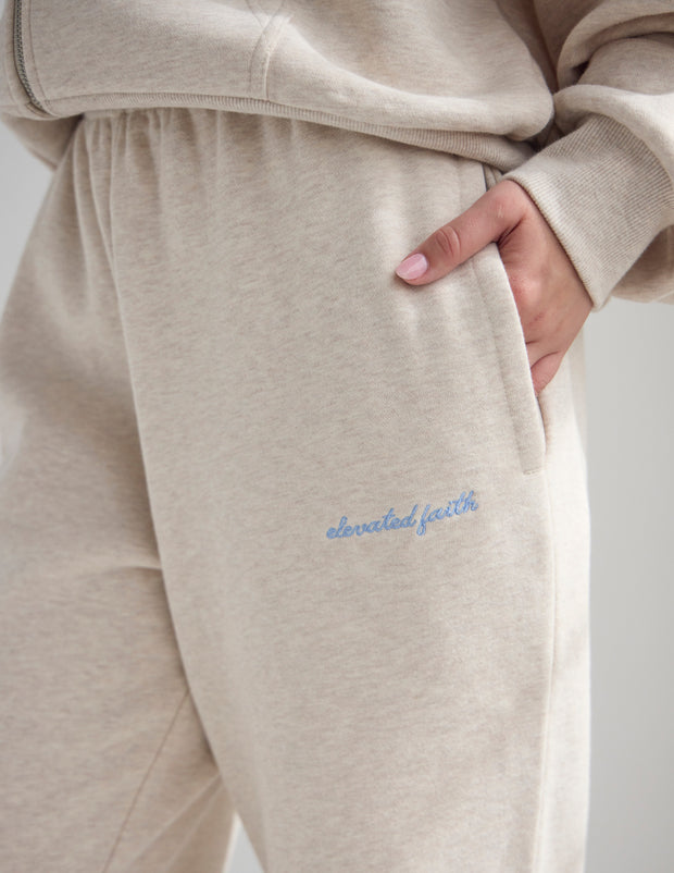 Basics Eggshell Wide Leg Sweatpant Christian Joggers