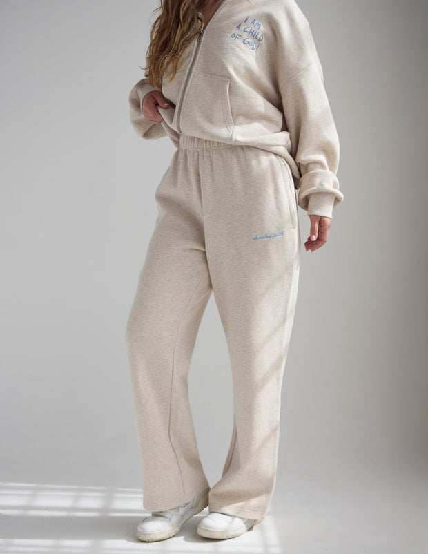 Basics Eggshell Wide Leg Sweatpant Christian Joggers