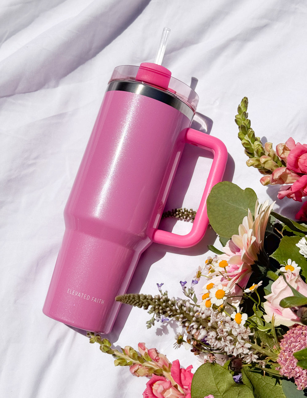 Basics Pink 40 oz Tumbler | Christian Tumblers