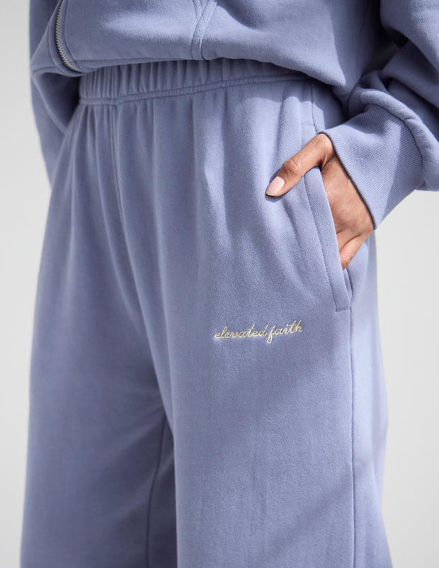 Basics Plum Wide Leg Sweatpant Christian Joggers