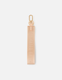 Beige Oversized Logo Keychain Christian Accessories