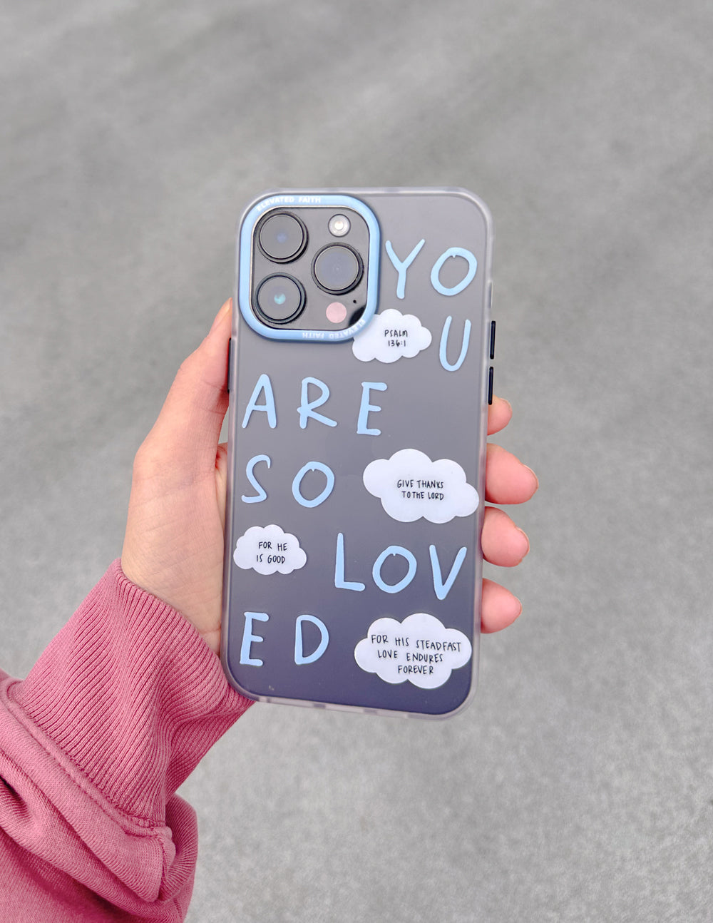 Blue You Are So Loved Frosted Phone Case iPhone 12 Pro Max