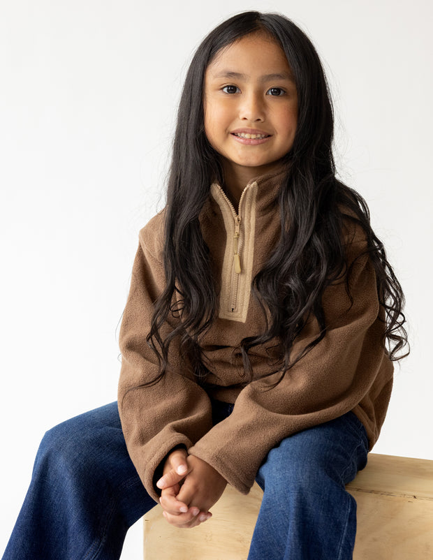 Brown Fleece Kids Pullover Christian Children's Outerwear