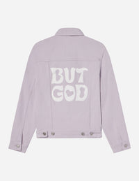 But God Cropped Denim Jacket Christian Outerwear