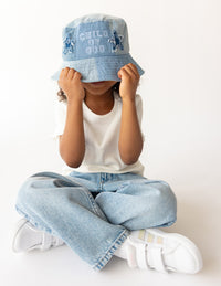 Child of God Denim Kids Bucket Hat Christian Children's Accessories
