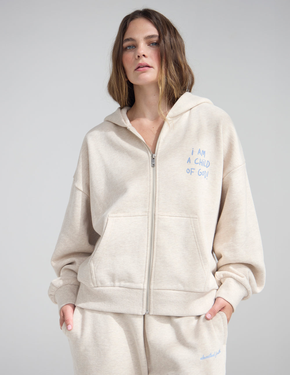 Child of God Eggshell Full-Zip Hoodie | Elevated Faith