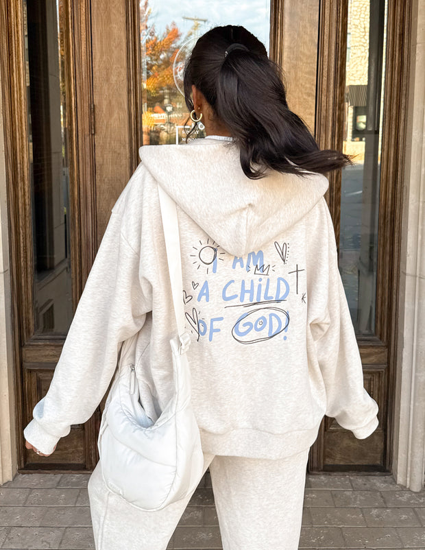 Child of God Eggshell Full-Zip Hoodie Christian Jacket