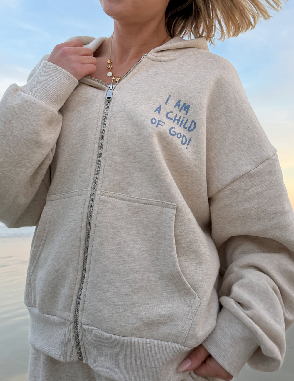 Child of God Eggshell Full-Zip Hoodie | Elevated Faith