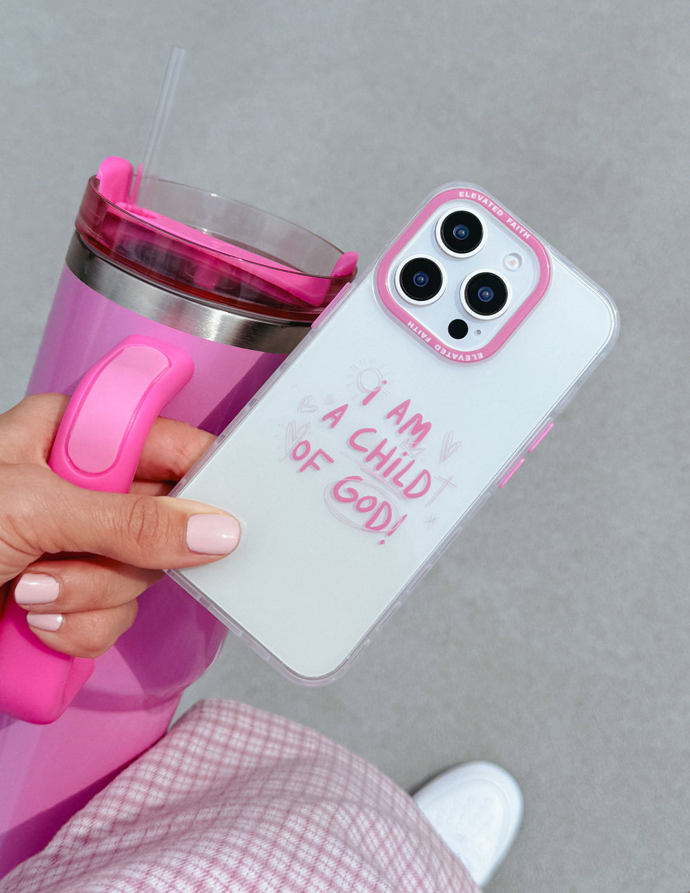 Elevated Faith Child of God Pink Phone Case iPhone 15 Pro Elevated Faith Child of God Pink Phone Case iPhone 15 Pro