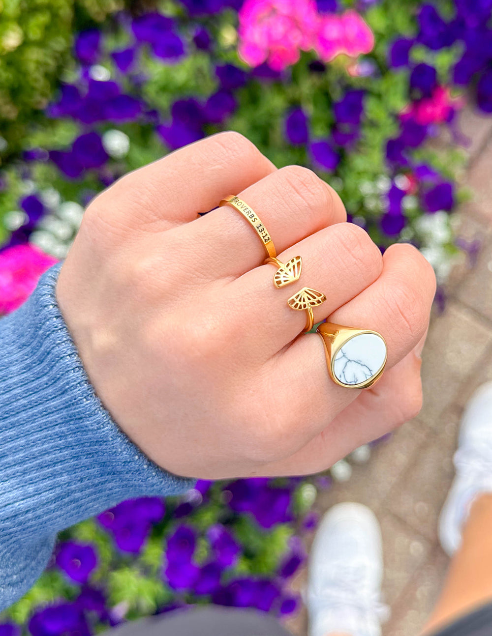 Howlite Stone Ring | Christian Rings | Elevated Faith