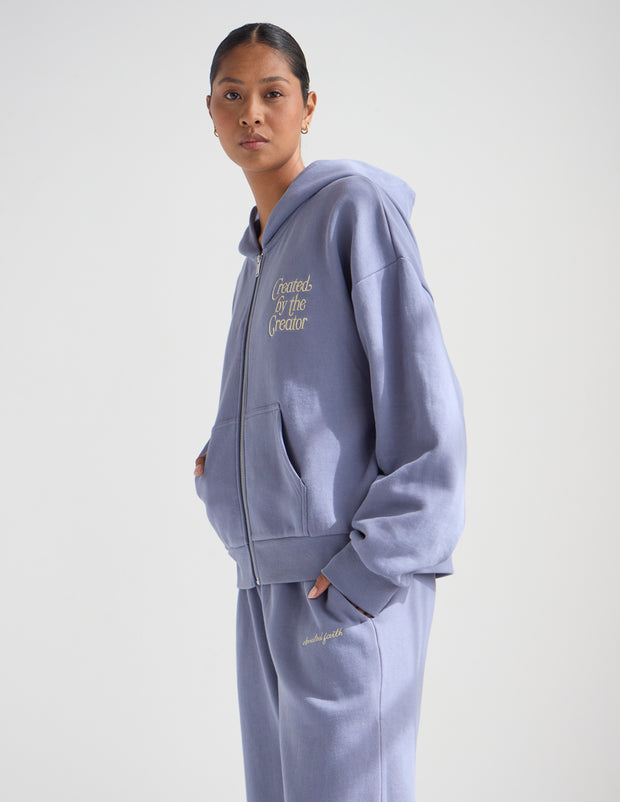 Created by the Creator Plum Full-Zip Hoodie Christian Jacket