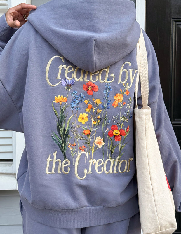 Created by the Creator Plum Full-Zip Hoodie Christian Jacket