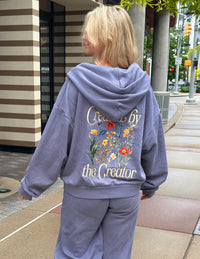 Created by the Creator Plum Full-Zip Hoodie Christian Jacket