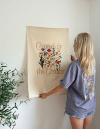 Created by the Creator Tapestry Christian Home Decor