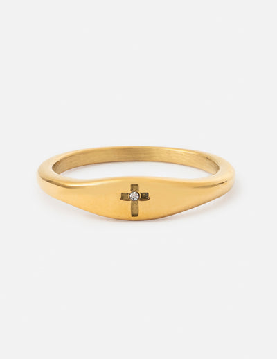 Cross Gemstone Ring Christian Jewelry