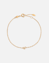 Dainty Bow Gem Link Bracelet Christian Jewelry