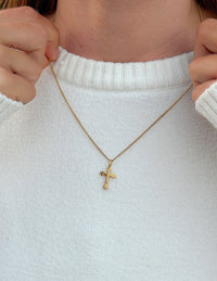 Devotion Cross Curb Chain Necklace Christian Jewelry