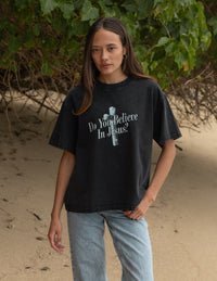 Do You Believe in Jesus Heavyweight Tee Christian Premium T-Shirt
