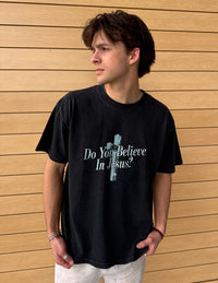 Do You Believe in Jesus Heavyweight Tee Christian Premium T-Shirt