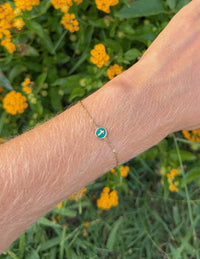 Emerald Agape Cross Link Bracelet Christian Jewelry