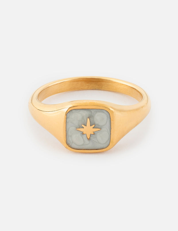 Enamel North Star Ring Christian Jewelry