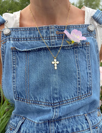 Eternal Light Cross Paperclip Chain Necklace Christian Jewelry