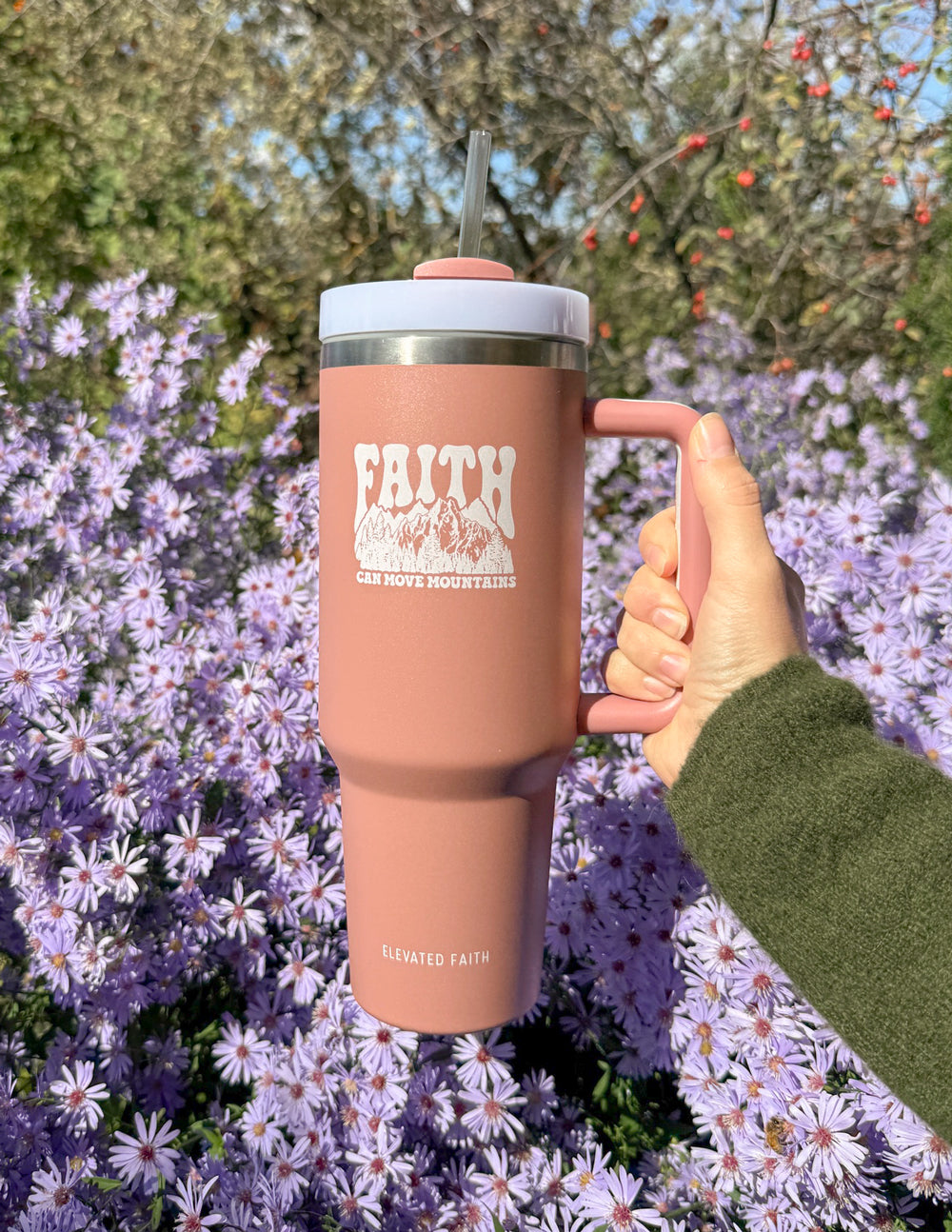 Faith Can Move Mountains 40 oz Tumbler | Elevated Faith