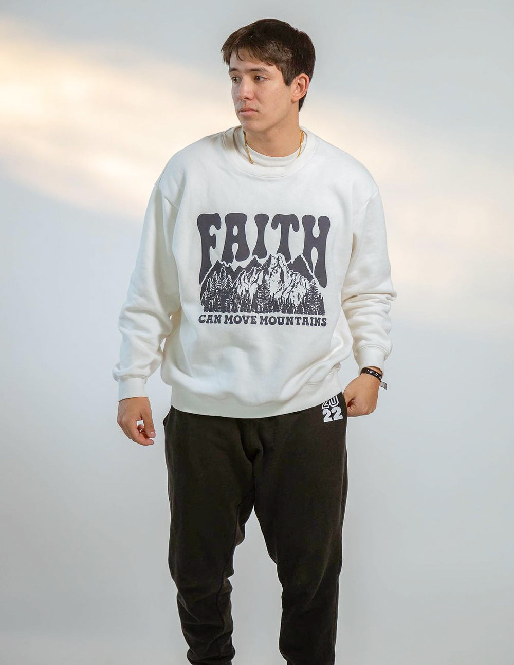 Faith Can Move Mountains Unisex Crewneck | Christian Apparel