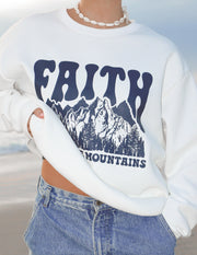 Faith Can Move Mountains Unisex Crewneck Christian Sweatshirt