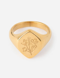Floral Signet Ring Christian Jewelry