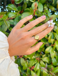 Floral Signet Ring Christian Jewelry