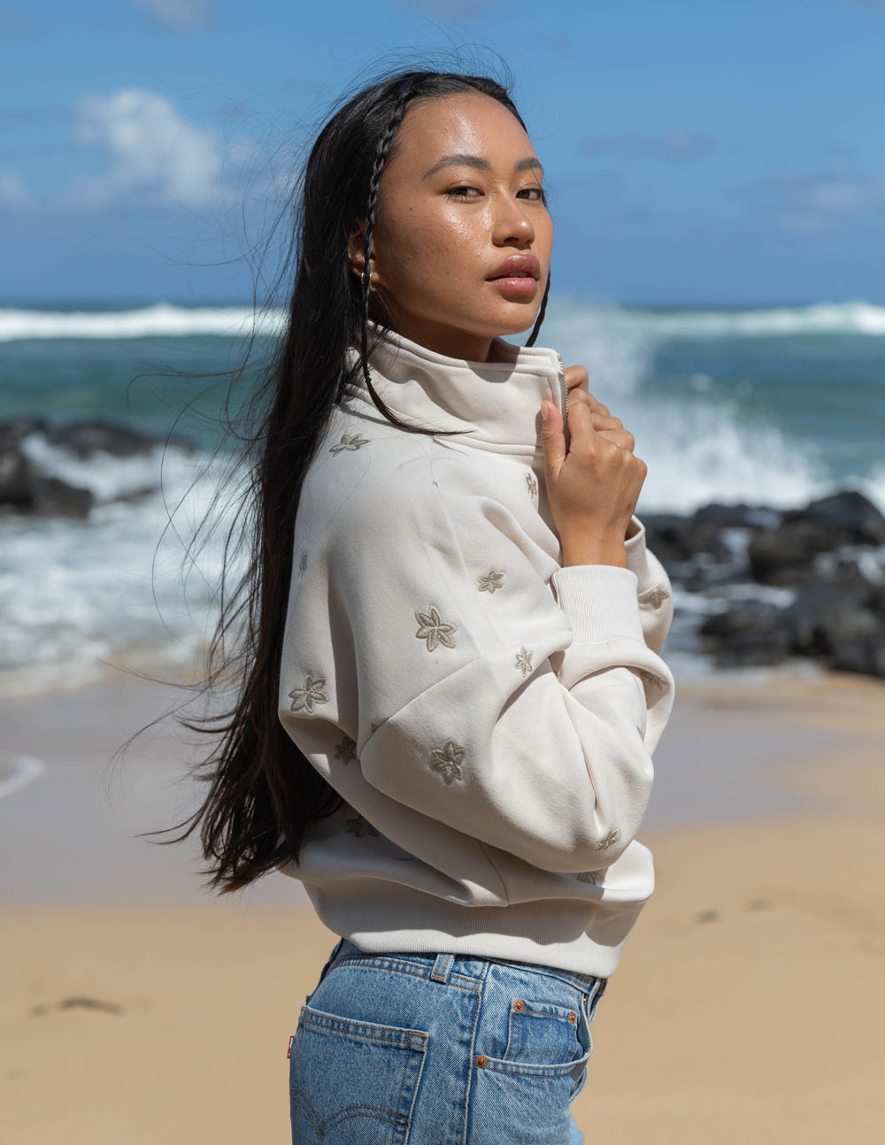 Floral Women's Half-Zip Jacket | Outerwear | Elevated Faith