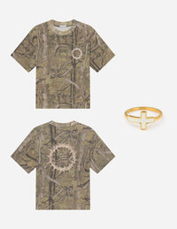 Freedom Tee Bundle The Sacrifice Camo Heavyweight Tee White Enamel Cross Ring